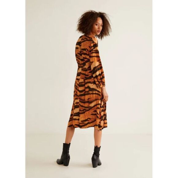 Tiger Print Dress Animal Viscose US 6 Or Medium - Picture 6 of 9